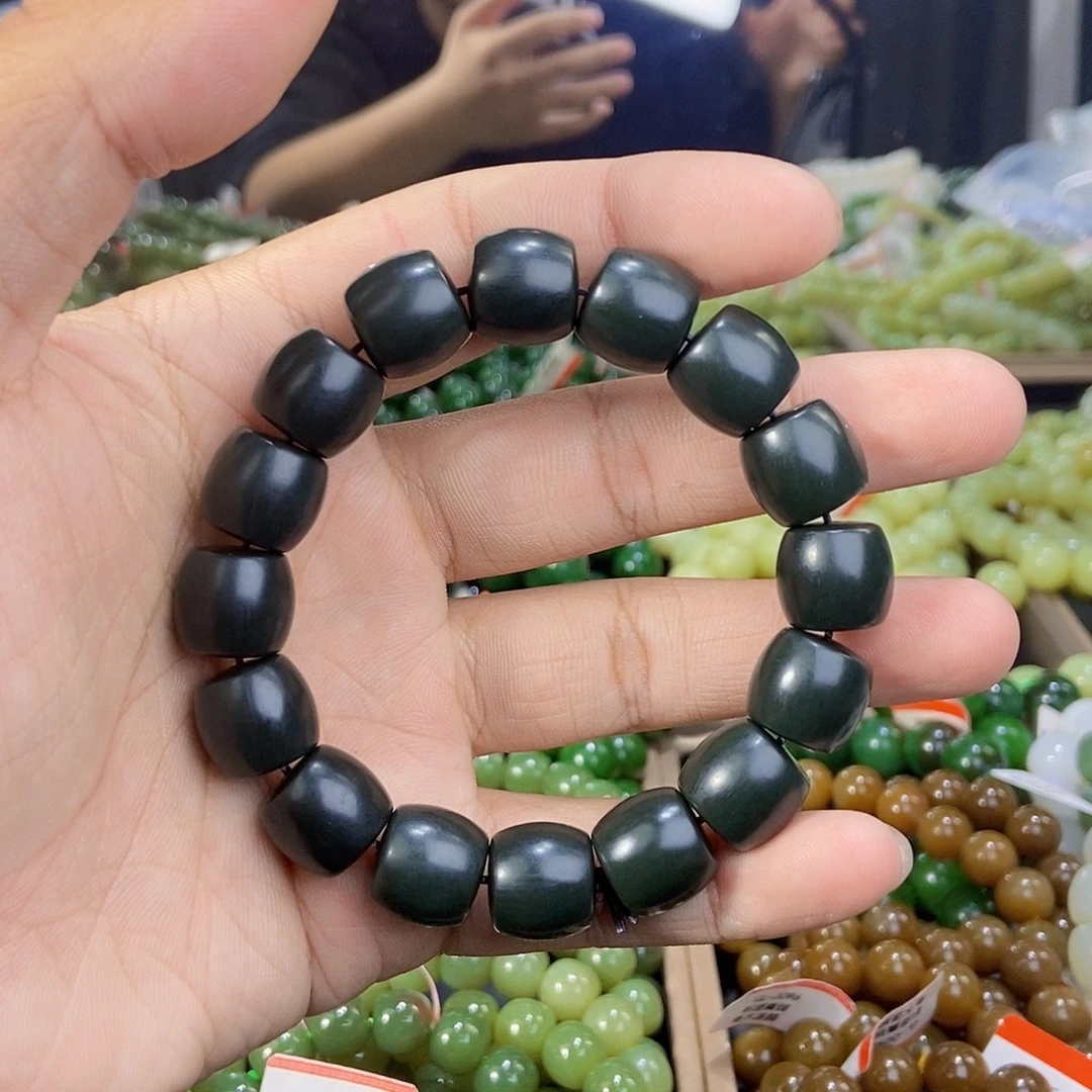 和田玉未镶嵌手串天然卡14且末料沙枣青多样性拍一发一