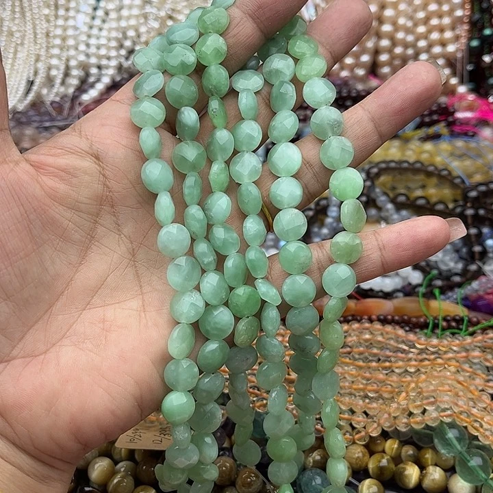 玛瑙/玉髓未镶嵌珠宝半成品一条10mm东陵玉圆片