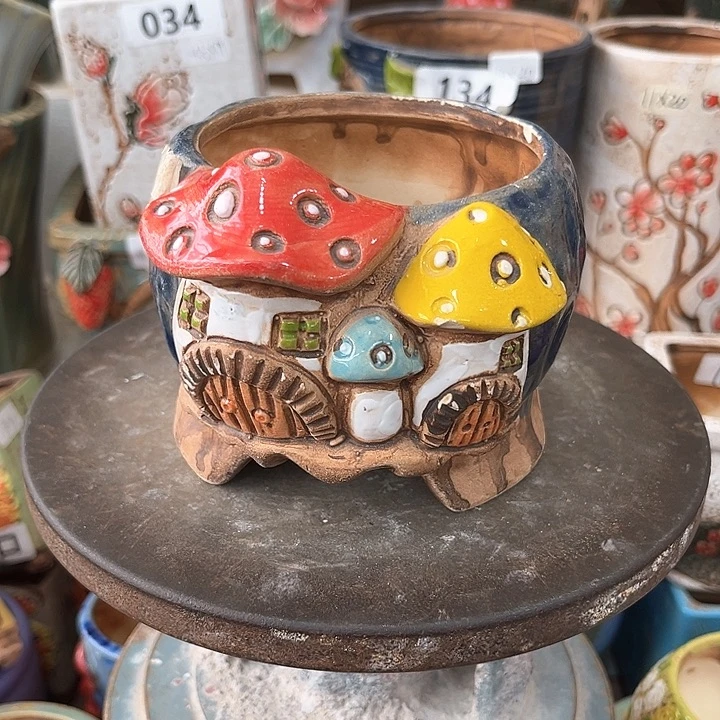 紫砂花盆粗陶材质多肉花盆