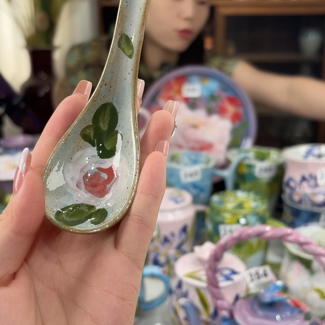 瓷片景德镇手绘高温釉下彩陶瓷茶具