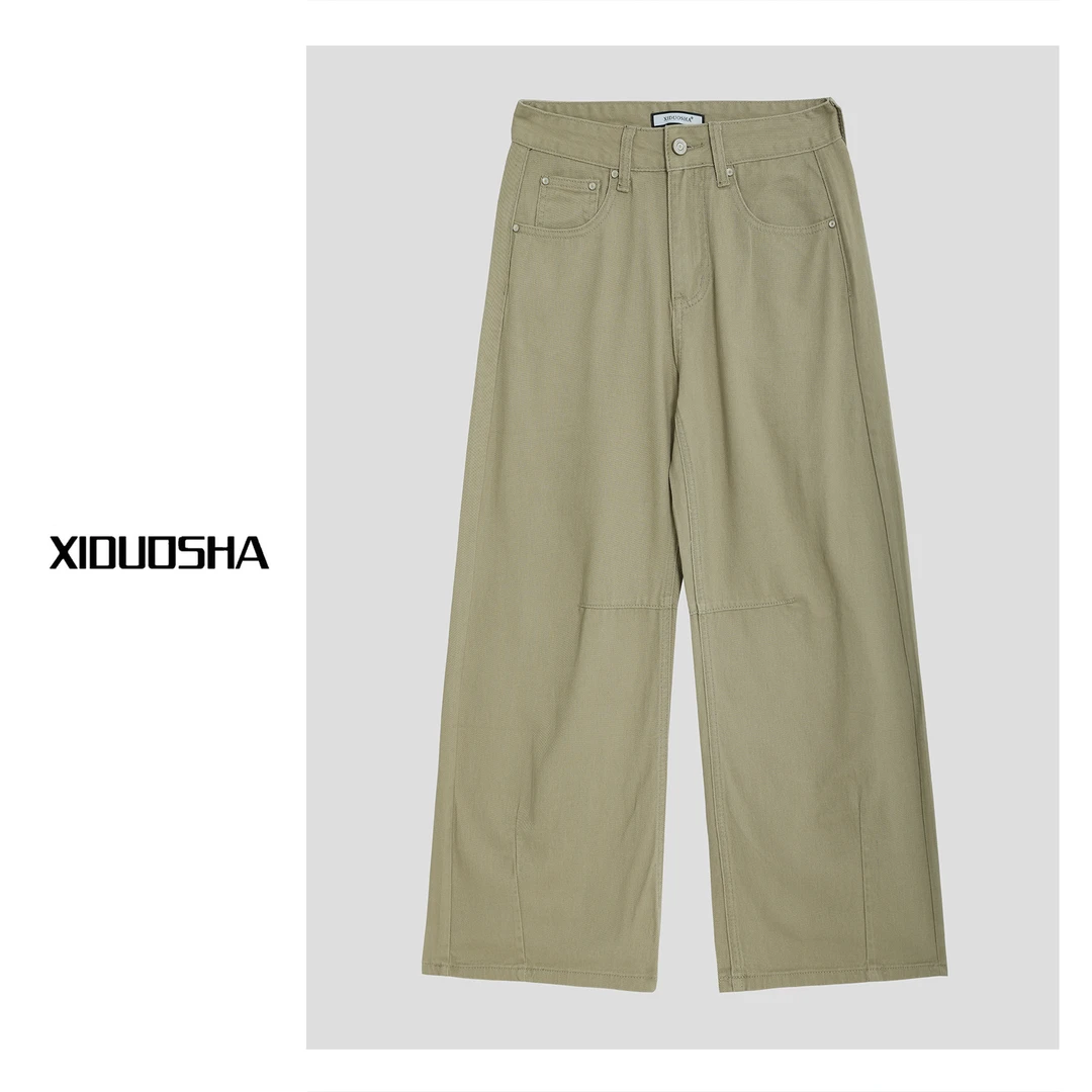 XIDUOSHA/喜朵莎极简风复古时尚直筒工装裤XDS1227