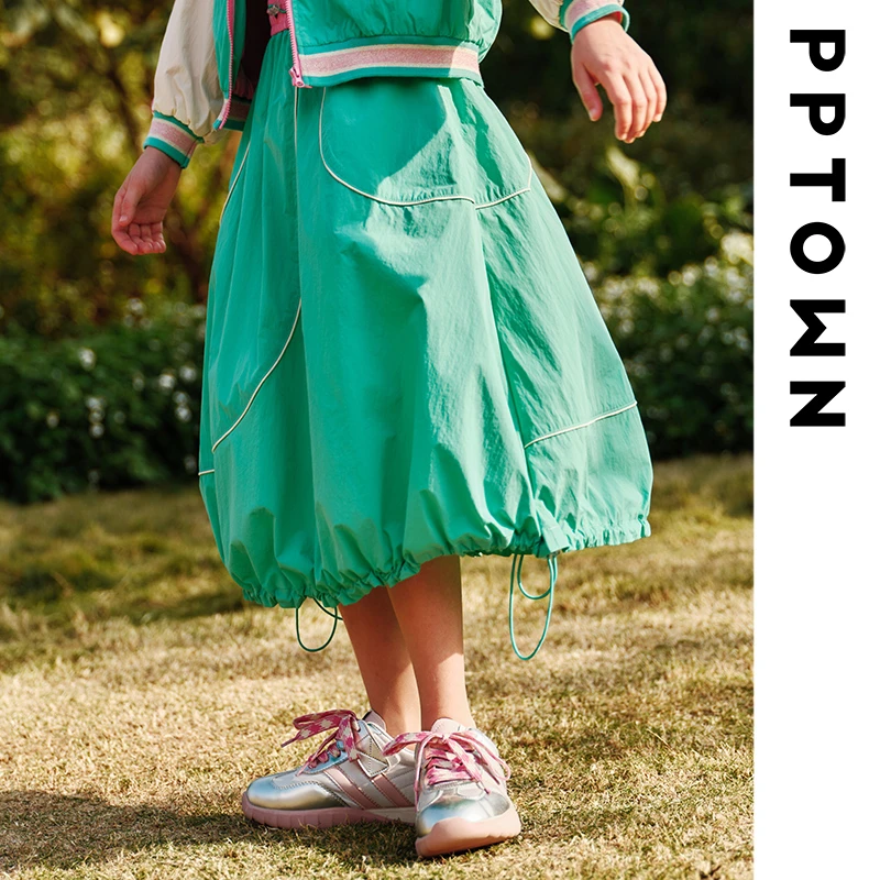 【半身裙】巴巴小镇2025女童绿色半身裙百搭又洋气超好看童装13125