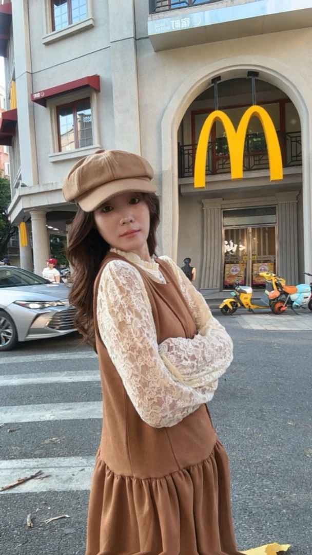 韩系麂皮绒连衣裙套装女秋季2025新款镂空绣花上衣背心裙子两件套