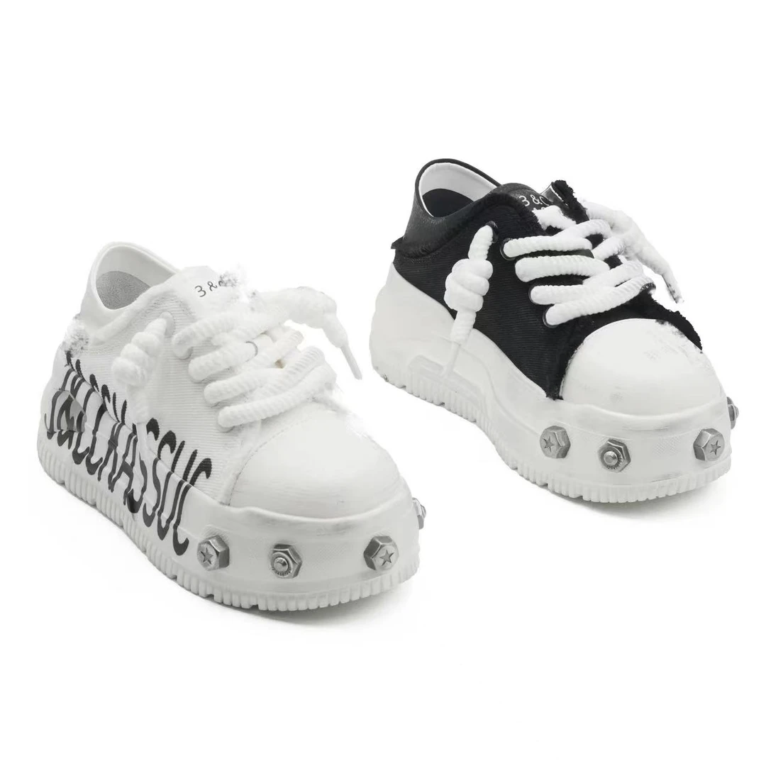 【HeiPa】付小付家新款【反转涂鸦】潮走秀厚底休闲板鞋鞋运动百