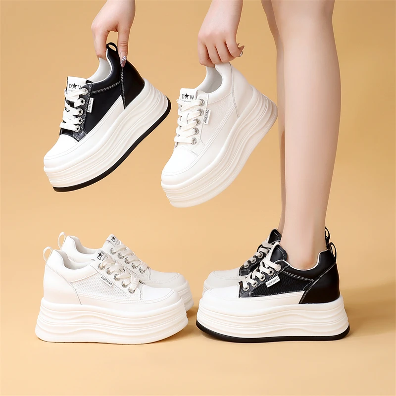 【8-12公分】经典百搭小白鞋春季新款松糕厚底小个子增高韩版休闲鞋