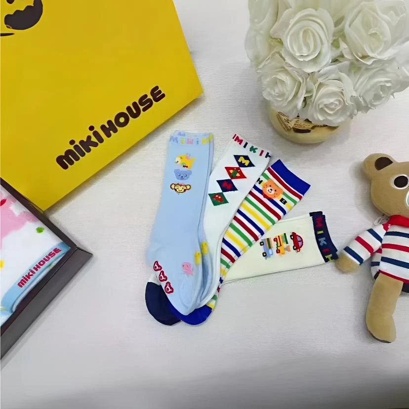 mk日单男女宝宝中筒袜子3儿童卡通长筒潮袜日系ins高筒潮流高帮