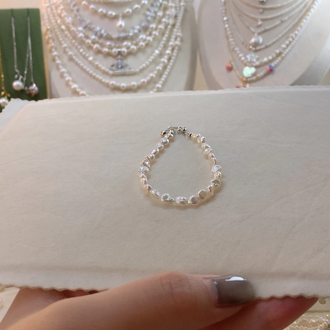 淡水珍珠银S925镶嵌手绳