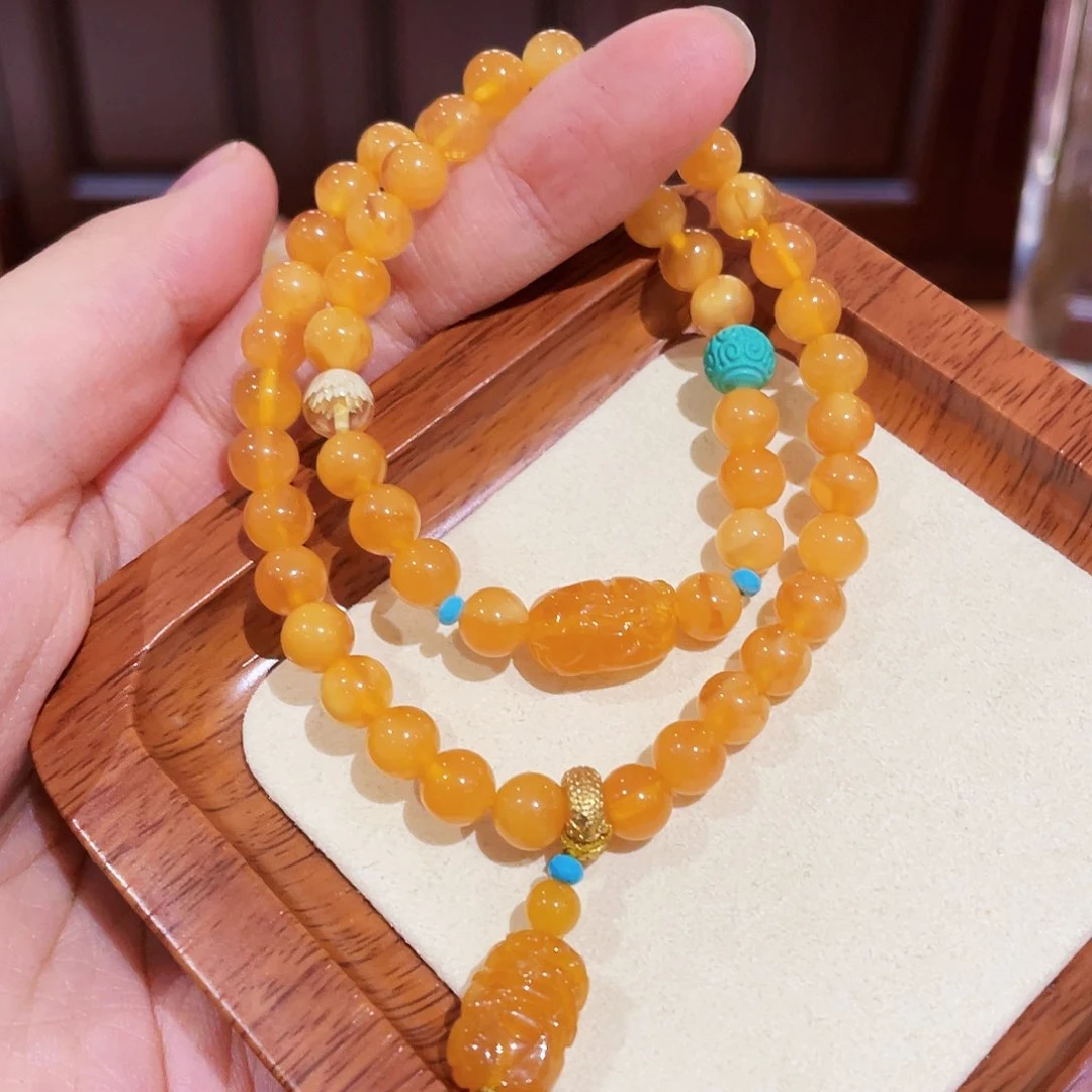 未镶嵌蜜蜡手链手串