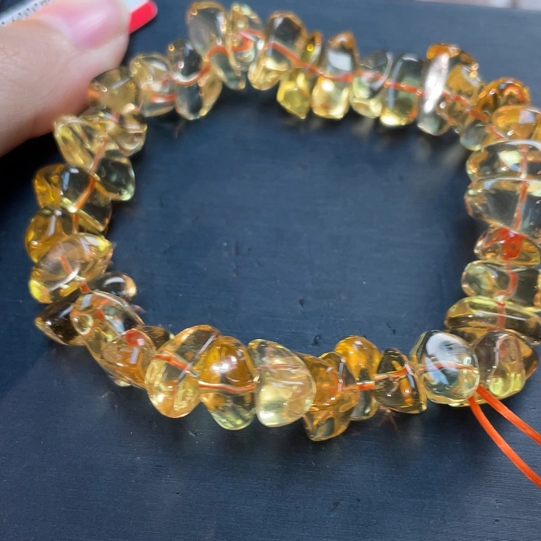 未镶嵌水晶手串巴西暴力黄随型hs1212 122号