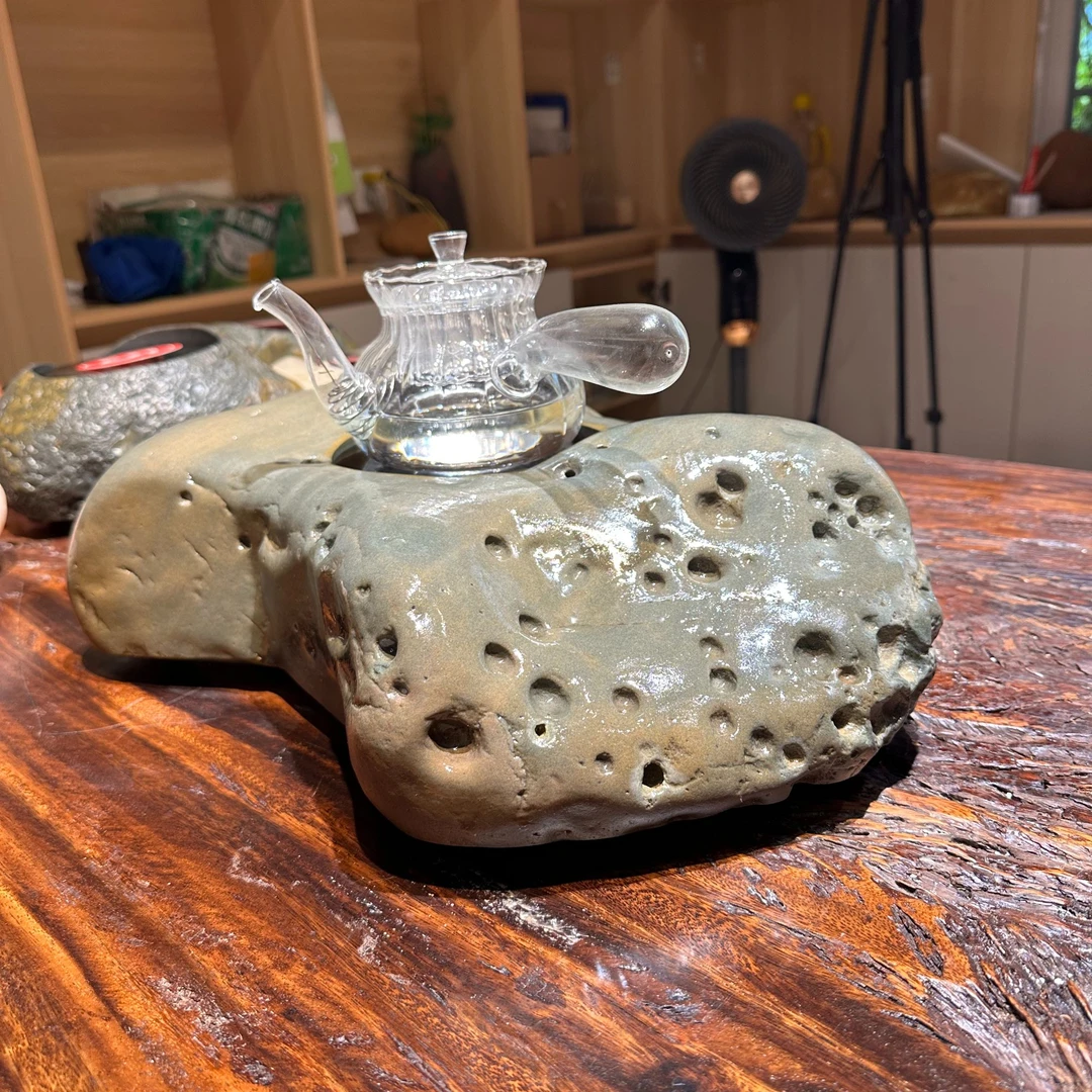 贵州奇石茶炉煮茶器电陶炉煮茶器家用茶道煮水创意耐热一体绿色