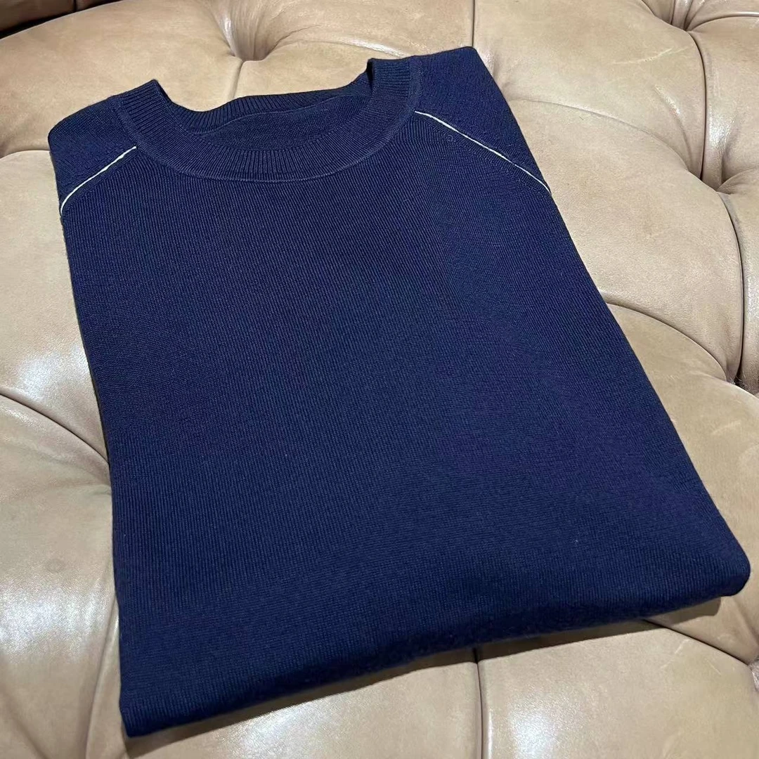 羊毛衫男款秋冬保暖高端纯色休闲针织圆领男士高档打底衫长袖毛衣