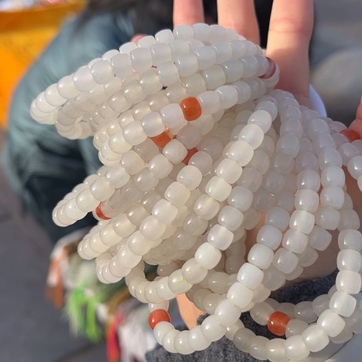 和田玉手串未镶嵌多样性发货拍一发一，6*7