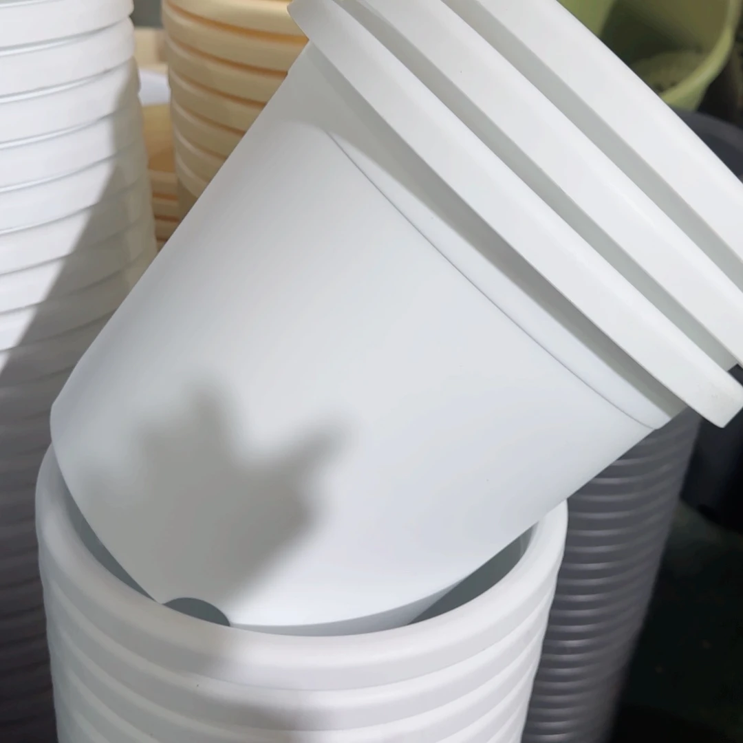 树脂四季盆5#无拖纯白3