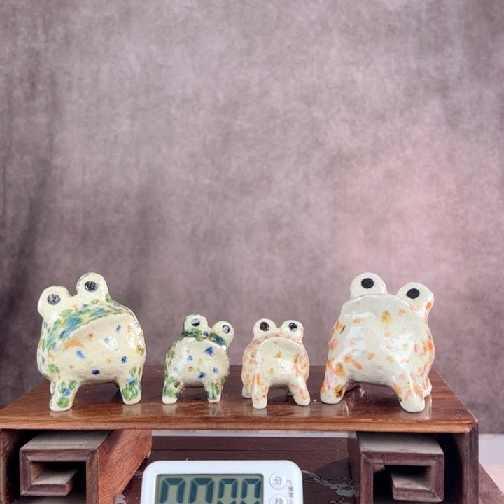 红陶天**城文山青蛙4枚组花盆