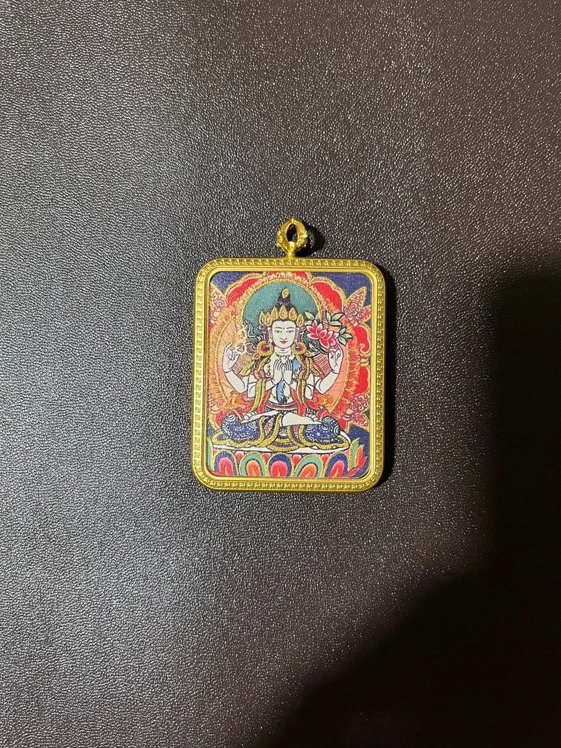 十二生肖唐卡手绘手工描金八大守护神唐卡挂坠