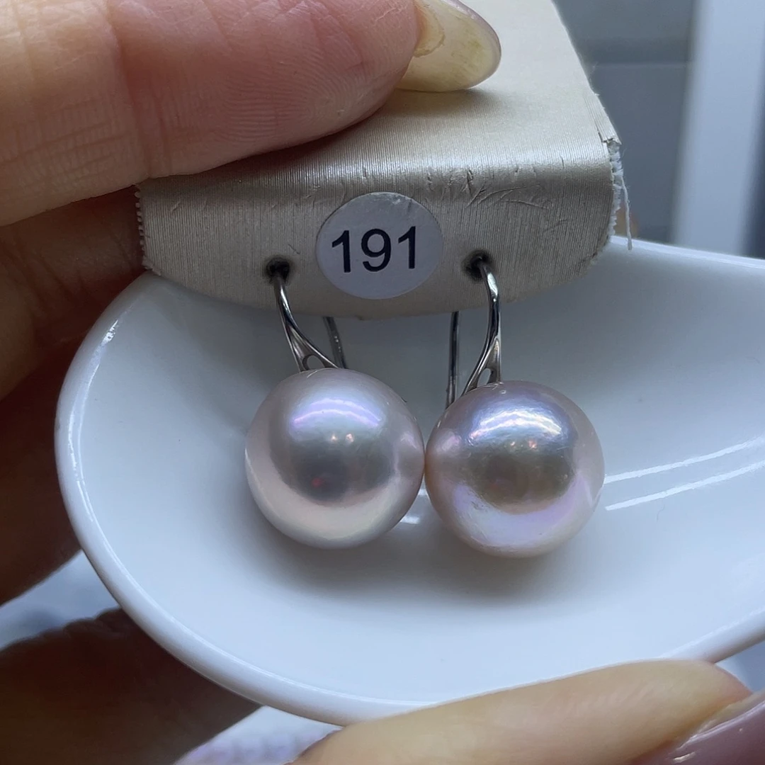 银S925镶嵌耳饰淡水珍珠