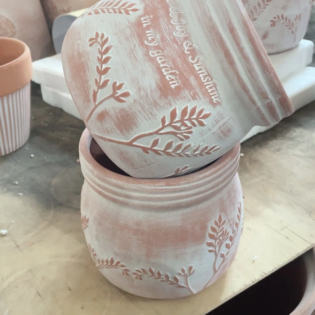 【闪购商品】红陶复古树叶糖罐14-14两个