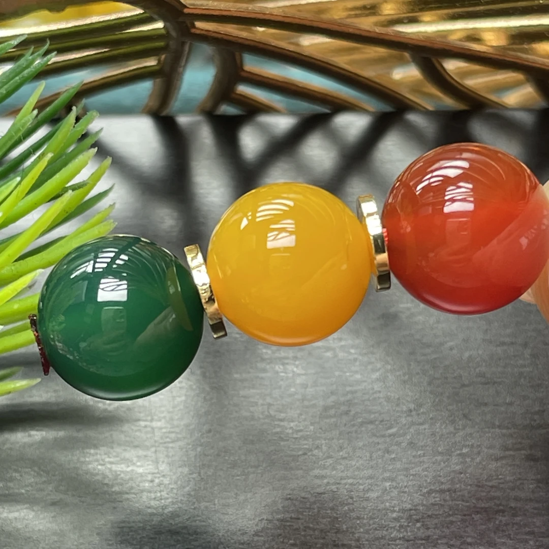 原矿玛瑙光珠圆珠红绿灯尺寸10mm、12mm配顶珠腰珠配珠背云