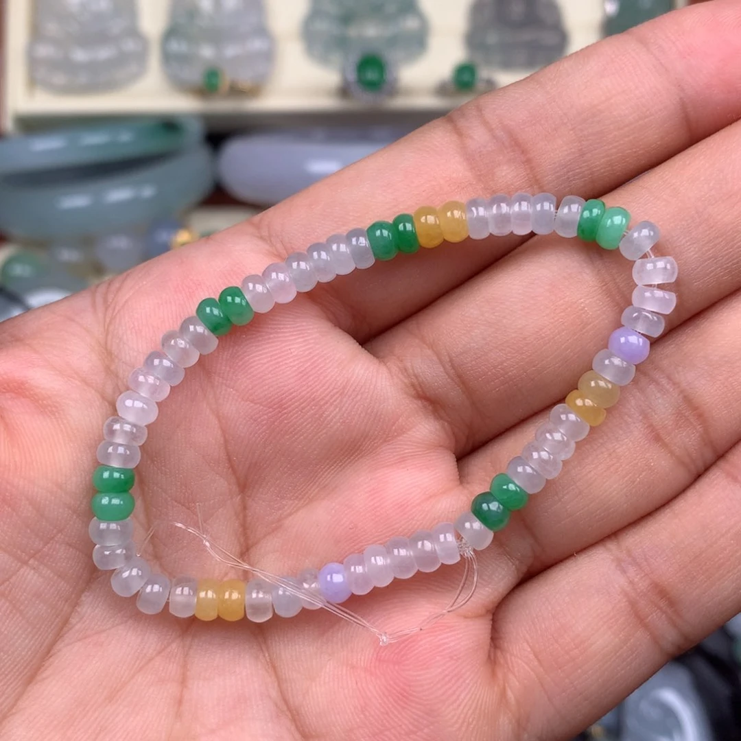 未镶嵌手链翡翠算盘珠手串