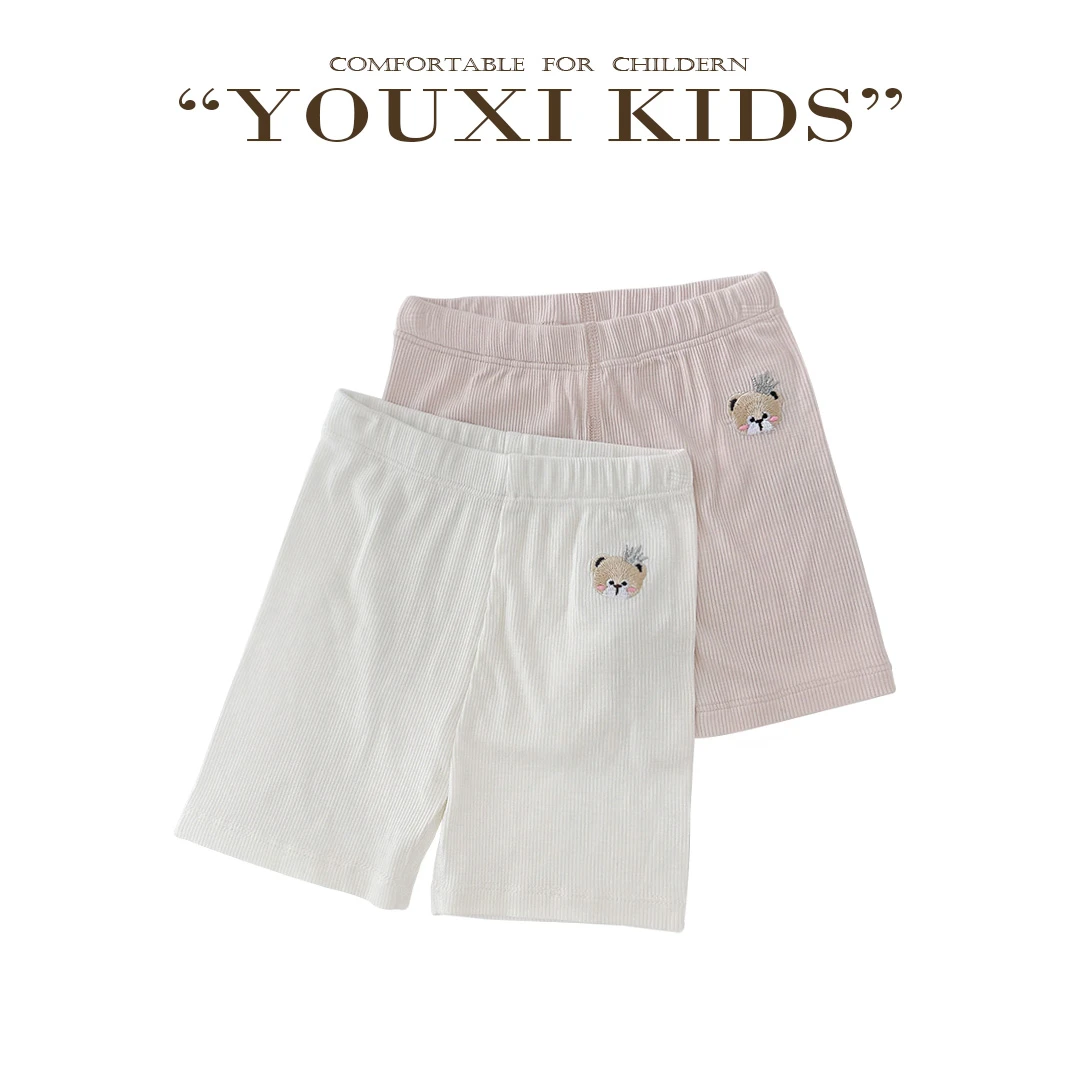 现飞飞家·面膜裤25新款女童柔软刺绣打底裤贴肤夏季安全裤 FF2608