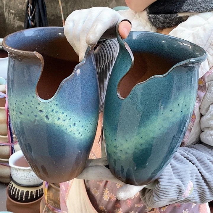 紫砂花盆瑕疵口15高25