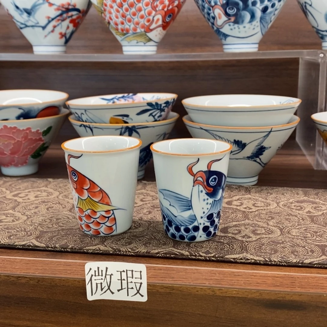 釉下彩老陶泥手工绘制