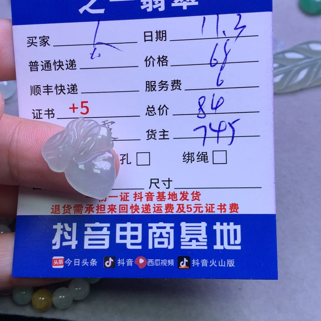 颈饰未镶嵌翡翠人*个