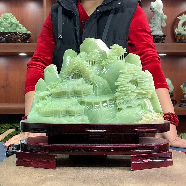 【闪购商品】蛇纹石玉（覆膜）珠宝奇石未镶嵌老*长