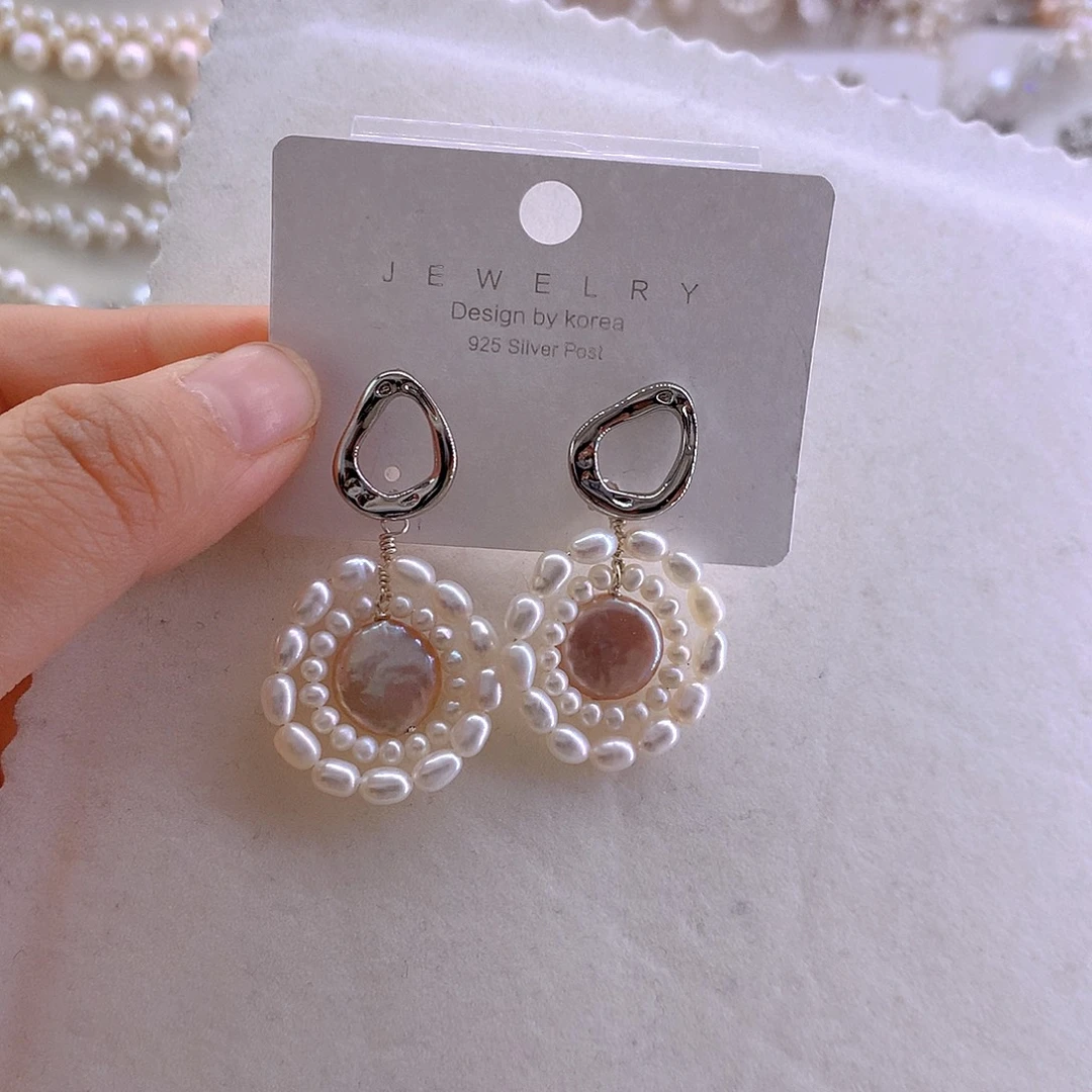 耳环淡水珍珠未镶嵌