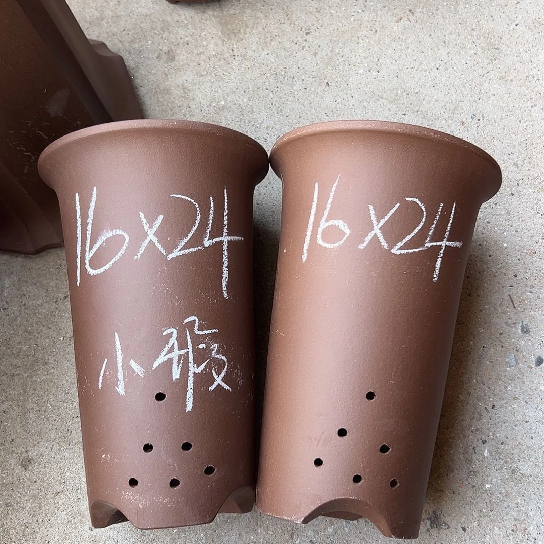 紫砂花盆宜兴紫砂花盆2只