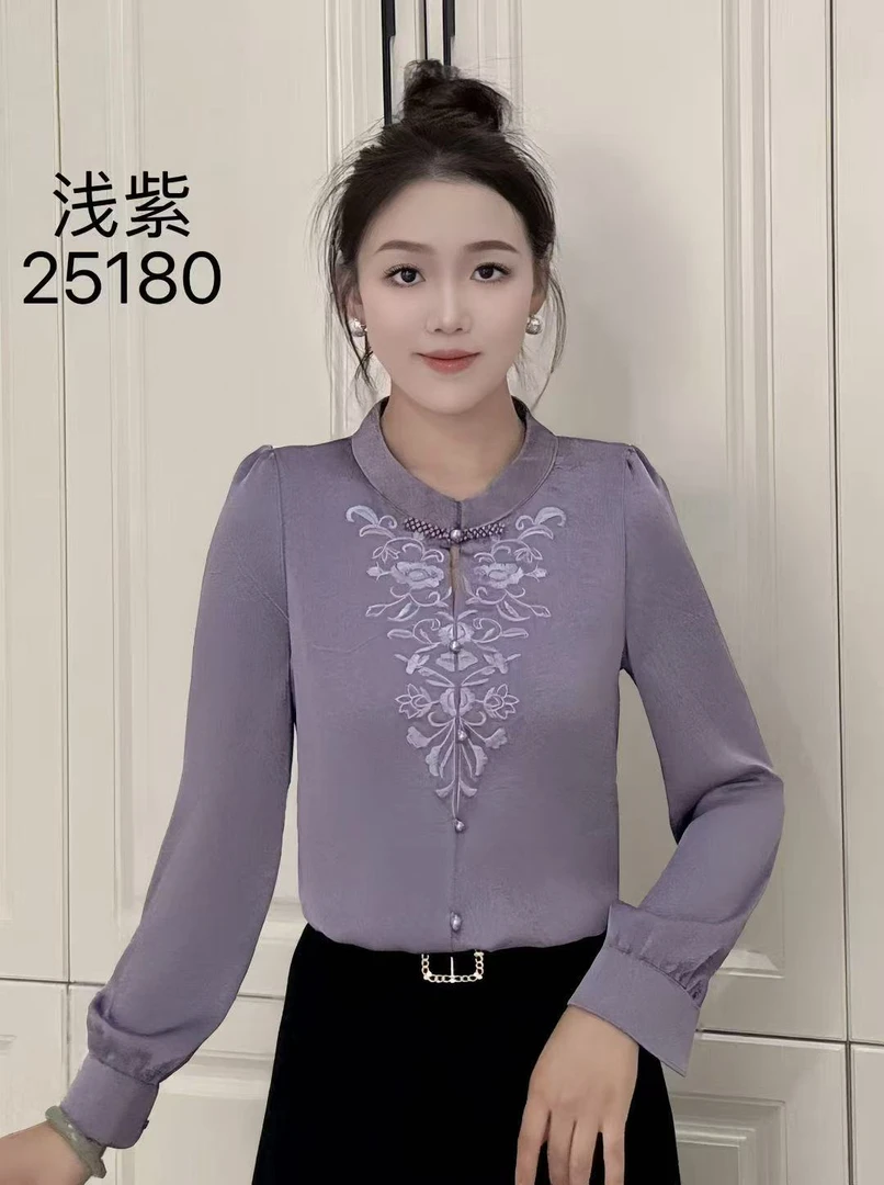 【沫姿女装】春秋新款5180设计感时尚百搭洋气显瘦气质女士长袖衬衫