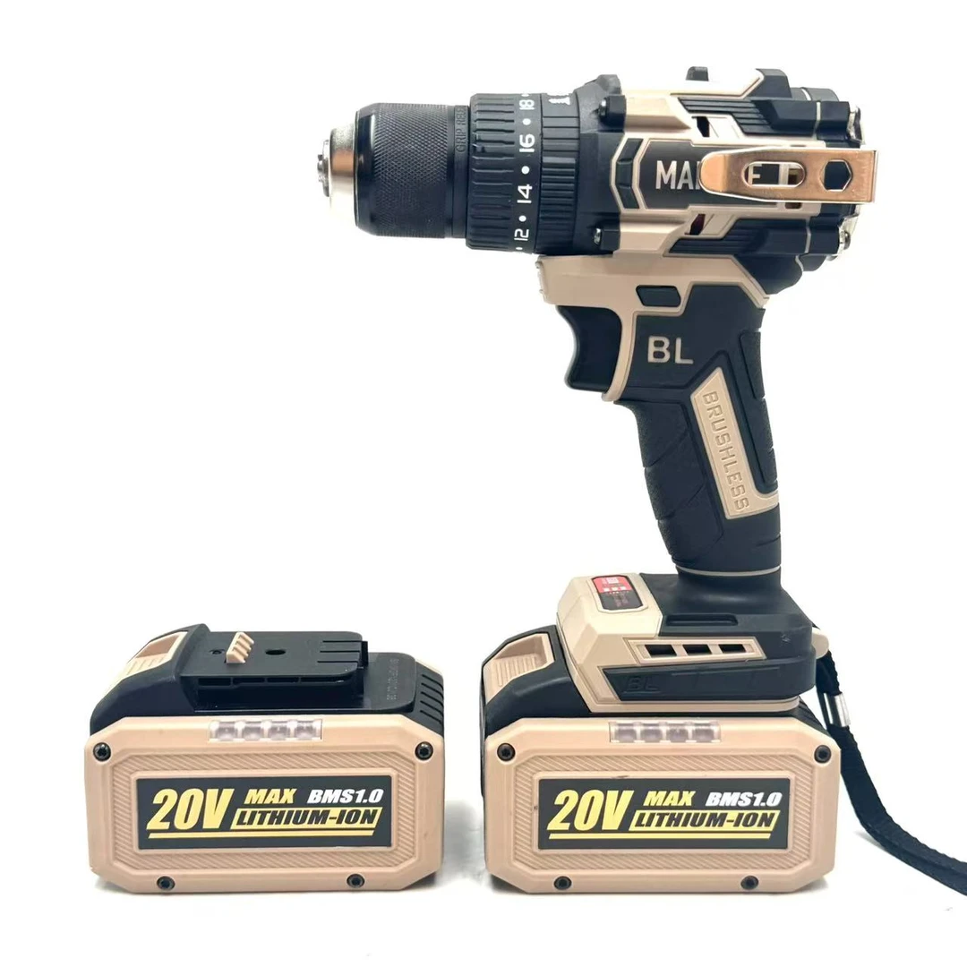 牧高 新款冲击钻20v无刷电钻可敲击两电M196-H10-A2