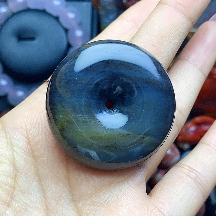 未镶嵌吊坠(不含链)硅化玉蓝色树化玉平安扣
