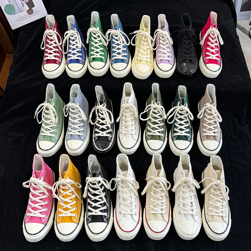 经典时尚潮流男女同款学院学生百搭经典平底港风休闲情侣款帆布鞋