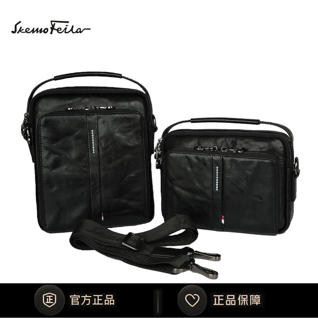 菲戈汉姆小众头层牛皮单背手抓纹牛皮斜挎包真皮商务手提包8525