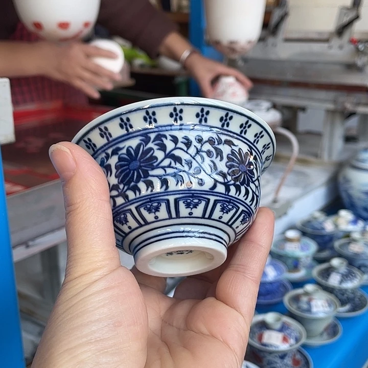 青花釉下彩大杯子