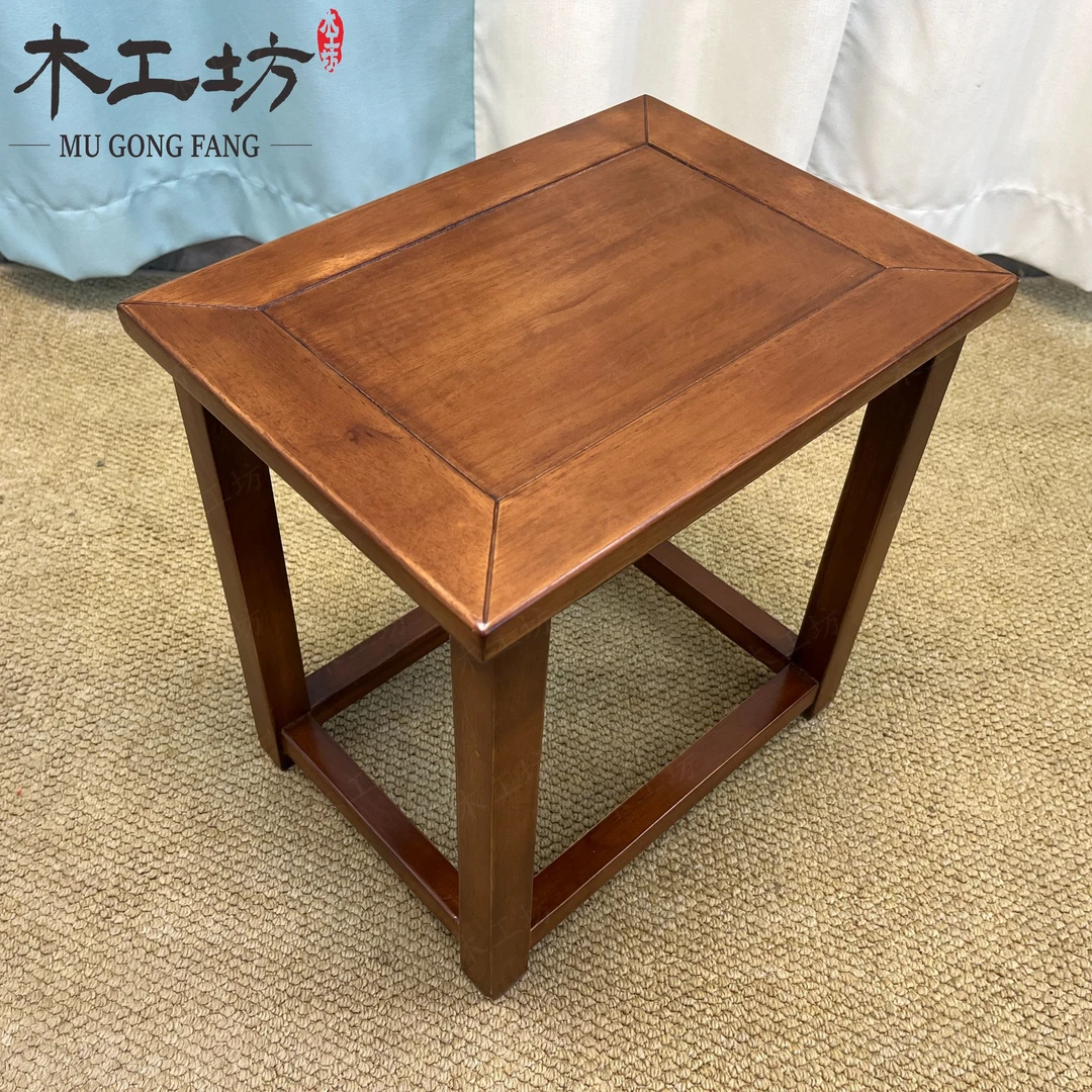 新中式南美胡桃木方凳茶凳客厅凳梳妆凳实心实木家用多用茶室方凳
