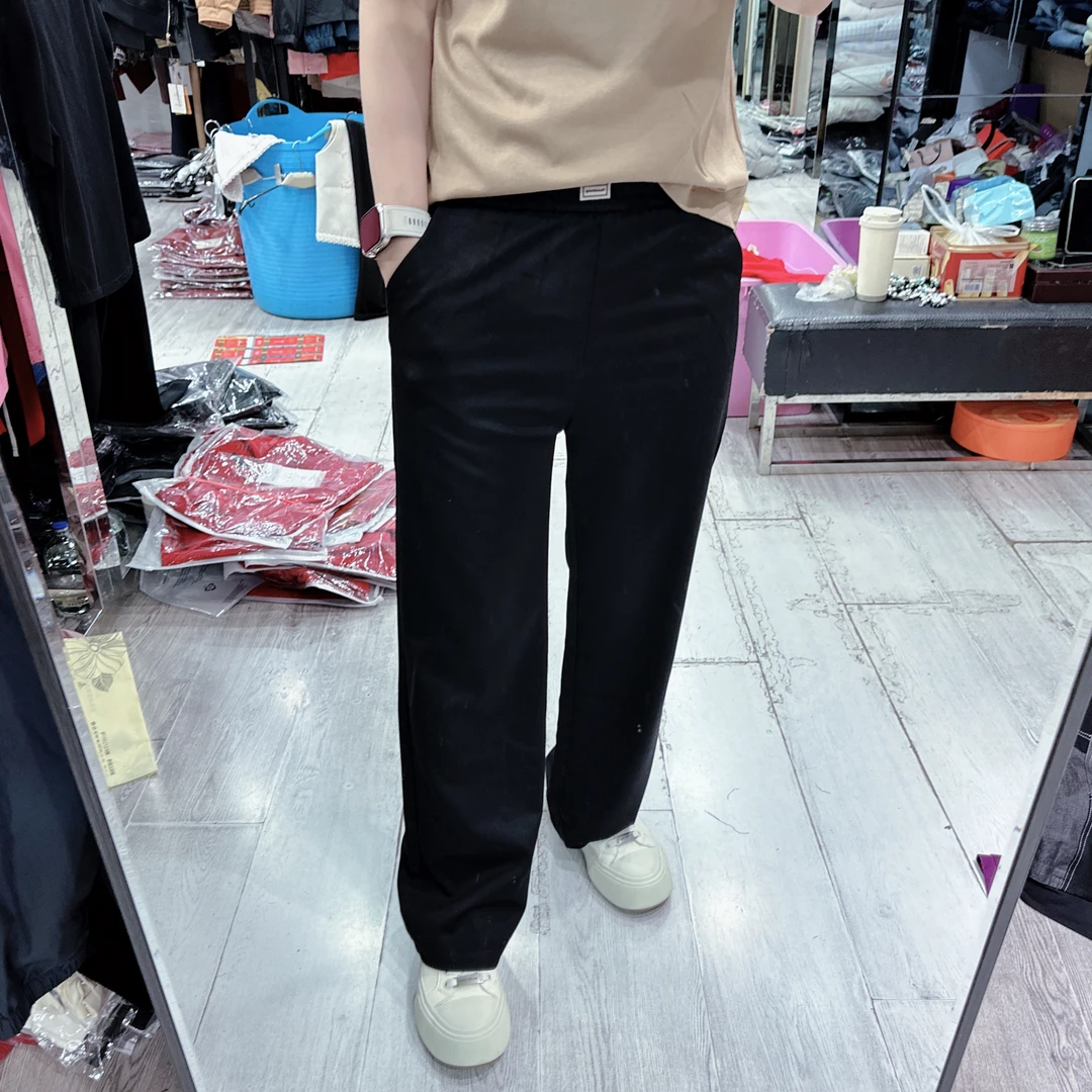 优质小直筒百搭松弛无压力松紧休闲裤8239