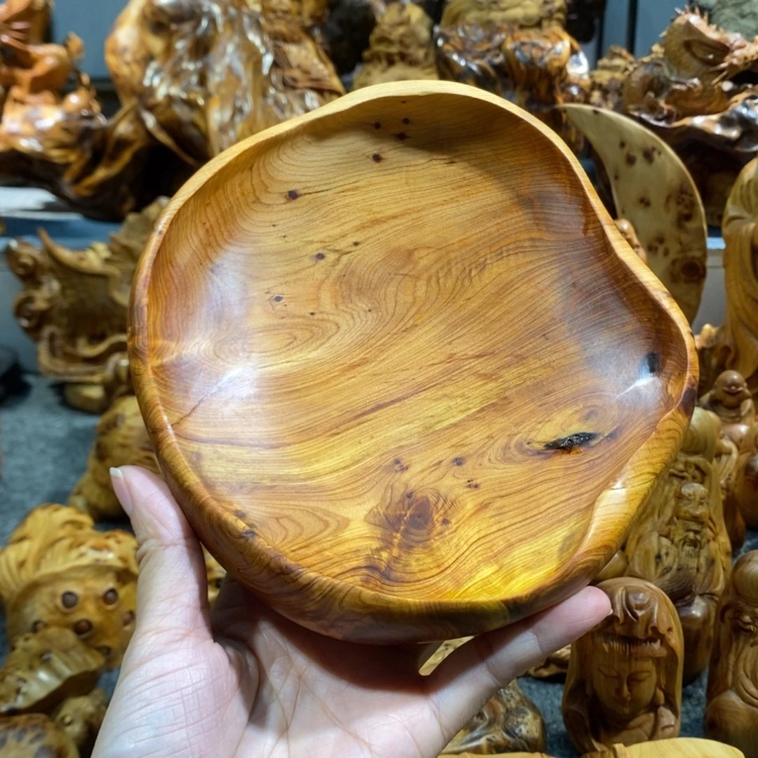 木崖柏工艺品果盘