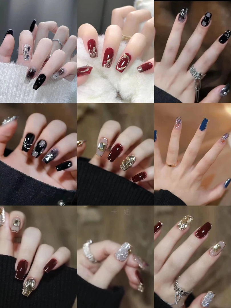 新款纯手工穿戴甲 高级气质 显白 可爱 猫眼可拆卸 美甲贴片微瑕