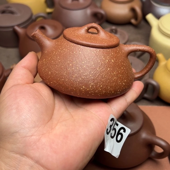 茶壶紫砂红降坡半手工210cc左右瑕疵不挑