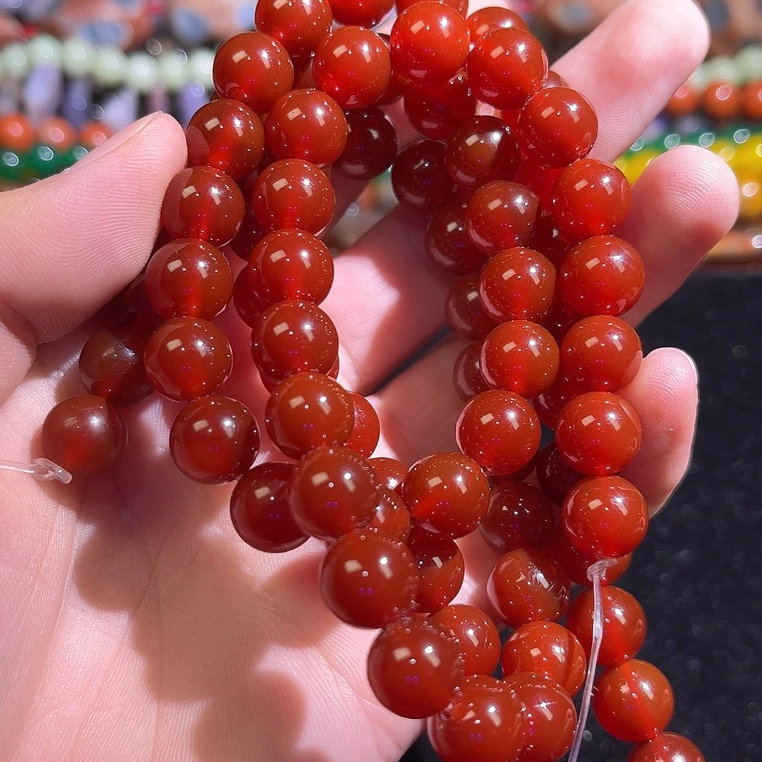 玛瑙/玉髓未镶嵌珠宝半成品红玛瑙卡10mm