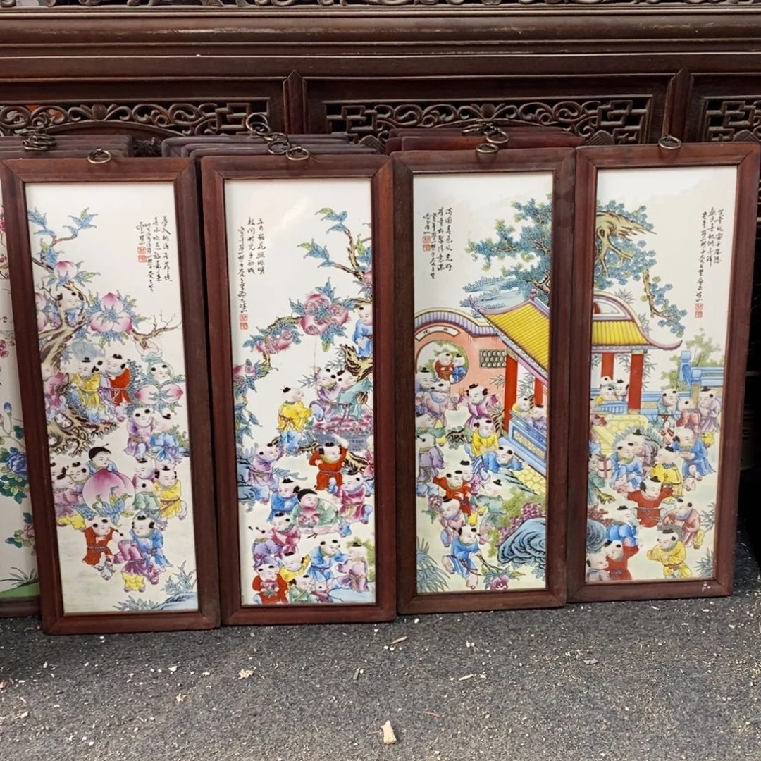 瓷55*21*4 景德镇瓷板画柴窑烧制