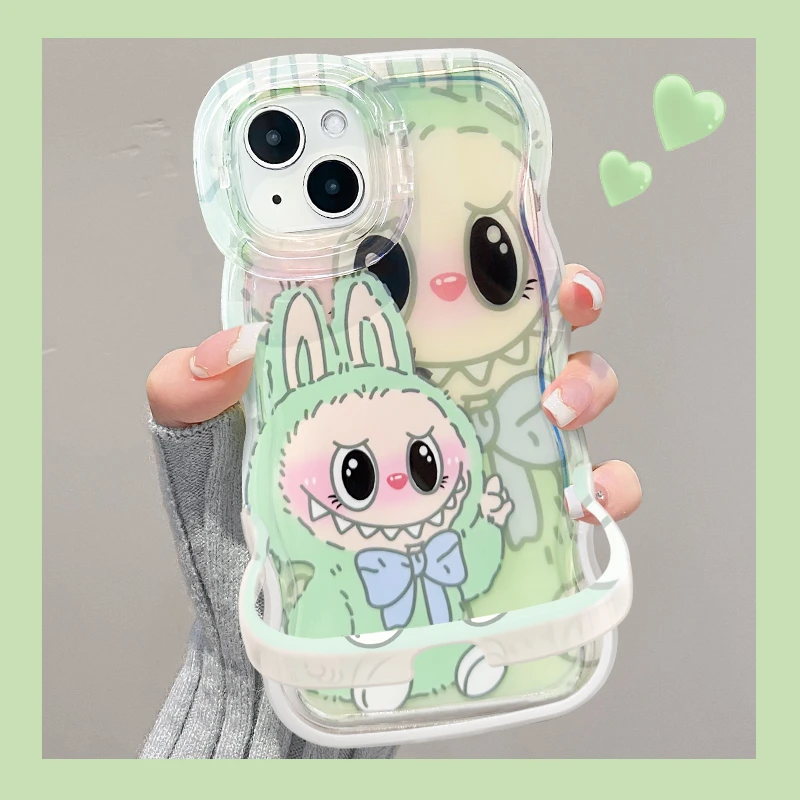 三色小怪兽适用苹果15华为oppo/vivo小米iPhone16pro双支架手机壳