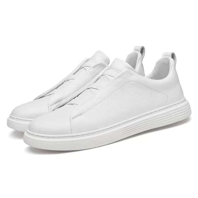 BV男鞋夏季鞋子男款真皮休闲板鞋时尚百搭圆头浅口牛皮休闲鞋