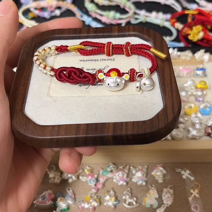 足银布艺银饰x2+红绳