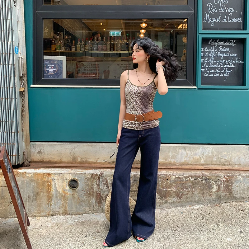 泡面卷儿【长腿搭子】高腰阔腿牛仔裤女显瘦百搭长裤JR609AZ018U-1