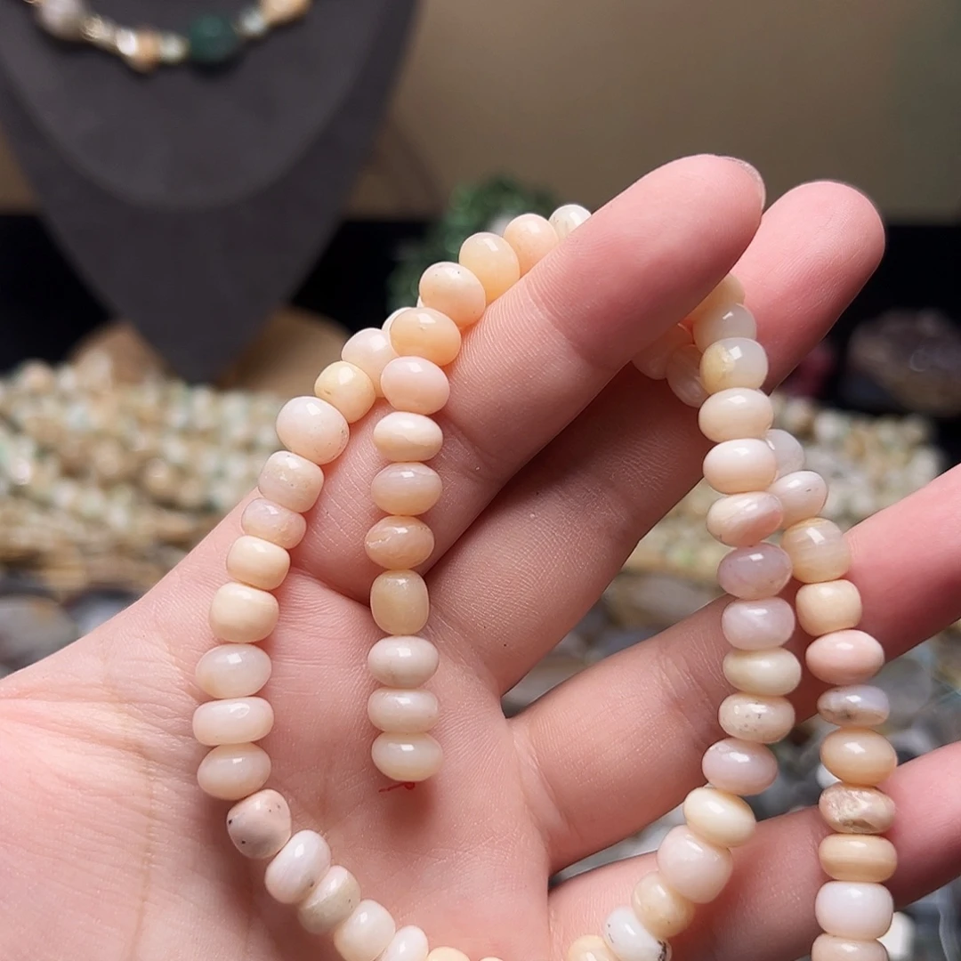 玛瑙/玉髓合金珠宝半成品D603，粉澳宝一条