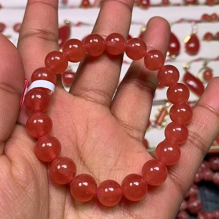 菱锰矿（红纹石）手绳未镶嵌池**晨32.7g