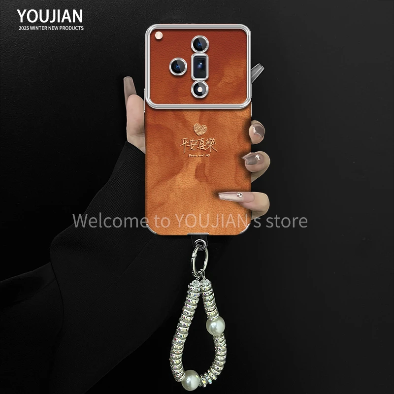 平安喜乐适用于oppofindx7手机壳电镀大视窗贴皮高颜值女款